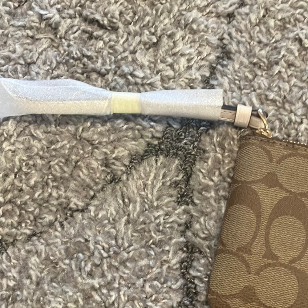 Coach Signature Brown and Cream Wristlet - Picture 4 of 9